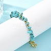 304 Stainless Steel Synthetic Turquoise Beads Bracelets BJEW-U019-02G-4