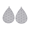 430 Stainless Steel Filigree Pendants X-STAS-S108-25A-01-2