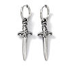 316 Surgical Stainless Steel Sword Hoop Earrings for Women EJEW-P274-15B-AS-1