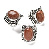 Synthetic Goldstone Adjustable Rings RJEW-I108-02AS-01-4