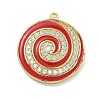 Rack Plating Brass Micro Pave Clear Cubic Zirconia with Enamel Charms KK-G515-18G-2