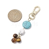 Synthetic Turquoise & Tiger Eye & Natural Howlite Pendant Decorations HJEW-JM02407-01-3