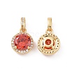 Real 18K Gold Plated Brass Micro Pave Clear Cubic Zirconia Pendants KK-E068-VC437-1