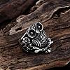 Punk Rock Style Men's 316L Stainless Steel Owl Wide Band Rings RJEW-BB06648-11-3
