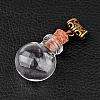 Round Glass Bottle Pendants for Bead Containers PALLOY-JF00168-04-1