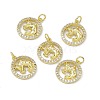 Real 18K Gold Plated Brass Micro Pave Clear Cubic Zirconia Pendants KK-E068-VB409-2-4