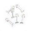 Silver Color Plated Alloy Letter Pendants X-PALLOY-P097-04-I-2