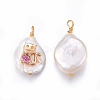 Natural Cultured Freshwater Pearl Kitten Pendants PEAR-E013-33E-1