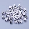 Acrylic Horizontal Hole Letter Beads PL37C9129-E-1