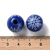 Printed Wood European Beads WOOD-Z002-08B-3