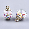 Glass Ball Pendants GLAA-T003-08F-2