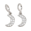 Brass Micro Pave Clear Cubic Zirconia Moon European Dangle Charms KK-H257-03P-1