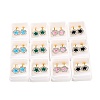 Flower Glass & Polymer Clay Rhinestone Ear Fake Plugs EJEW-H105-32G-1