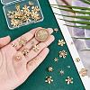   48Pcs 8 Style Brass Bead Cap KK-PH0006-78-3