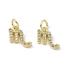 Real 18K Gold Plated Brass Micro Pave Clear Cubic Zirconia Charms KK-E068-VB411-8-2