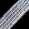 Electroplate Transparent Glass Beads Strands EGLA-Q132-02A-C03-1