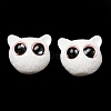 Opaque Resin Cat Shaped Beads with Glass Eye RESI-D050-17A-3