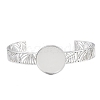 304 Stainless Steel Blank Cuff Bangle Bases with Flat Round Tray SA-CBA82C8-04C-P-2