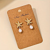 Alloy Imitaton Pearl Dangle Stud Earrings FS-WG5D696-01-2