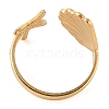 Ion Plating(IP) 304 Stainless Steel Shell & Starfish Shape Open Cuff Rings for Women RJEW-Z057-04G-3