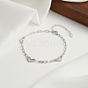 925 Sterling Silver Heart Link Chain Bracelets STER-P065-01P-2