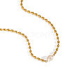 French Natural Freshwater Pearl Potato Stainless Steel Rice Beaded Necklaces for Women KT1786-5