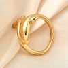 Dolphin Brass Cuff Rings for Women RJEW-Z085-01G-02-3