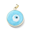 Handmade Evil Eye Lampwork Pendants LAMP-F031-03G-05-3