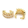 Brass Micro Pave Cubic Zirconia Cuff Earrings EJEW-C104-098G-2