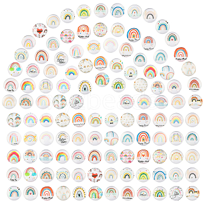 120Pcs Glass Cabochons GGLA-PH0001-25-1