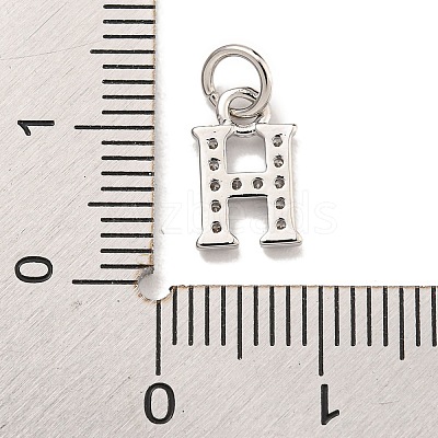 Initial Letter Brass with Cubic Zirconia Charms KK-Q814-26H-P-1