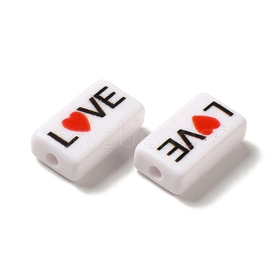 Spray Painted Opaque Acrylic Beads X-OACR-G029-01-1