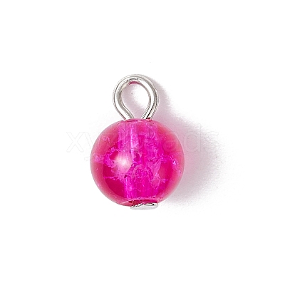 20Pcs 2 Styles Spray Painted Crackle Glass Charms PALLOY-JF03253-1