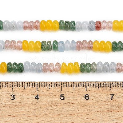 Gradient Color Natural Dyed White Jade & Green Strawberry Quartz & Strawberry Quartz Beads Strands GG-CBA1E0E-01B-1