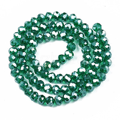 Electroplate Glass Beads Strands X-EGLA-A034-T6mm-B04-1