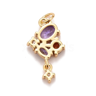 Brass Colorful Cubic Zirconia Pendants KK-M229-55G-1