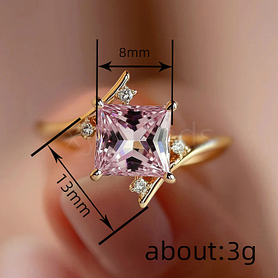 Brass Pave Cubic Zirconia Cuff Open Rings WG4EC00-01-1