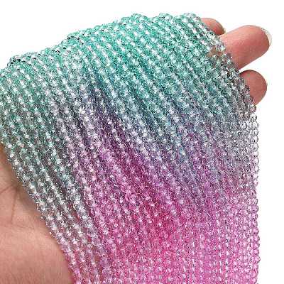 Transparent Painted Glass Beads Strands DGLA-A034-T4mm-A10-1