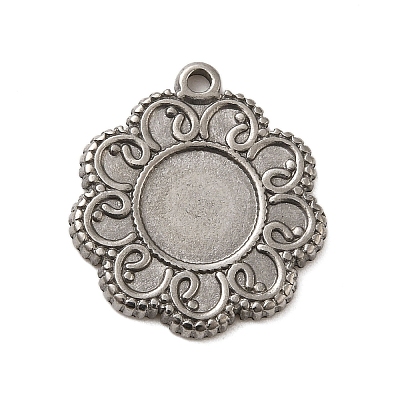 304 Stainless Steel Pendant Cabochon Settings STAS-G344-06P-1