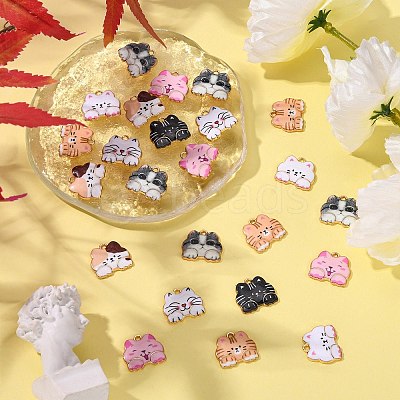 35Pcs 7 Colors Alloy Enamel Pendants ENAM-CJ0002-67-1