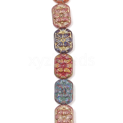 Painted Glass Beads Strands GLAA-F133-07F-1