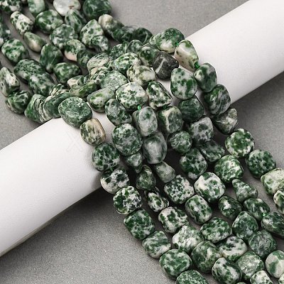 Natural Green Spot Jasper Beads Strands G-G146-A26-02-1