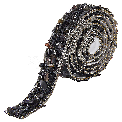 Resin Rhinestone Crystals Beaded Trim DIY-WH20050-05G-1
