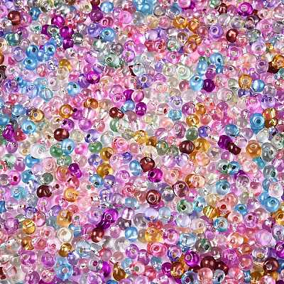 6/0 Baking Paint Transparent Fringe Glass Seed Beads X1-SEED-N006-06-1