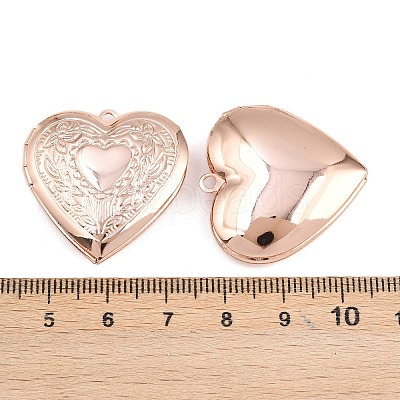 Rack Plating Brass Locket Pendants KK-M263-02B-RG-1