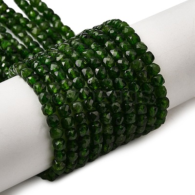 Natural Green Diopside Beads Strands G-F799-D01-01-1