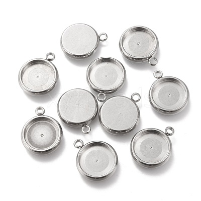 Non-Tarnish 304 Stainless Steel Pendant Cabochon Settings STAS-I162-01D-P-1