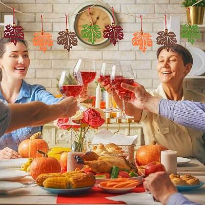 Autumn DIY Maple Leaf Tree Felt Hanging Ornaments DIY-WH0407-04-1
