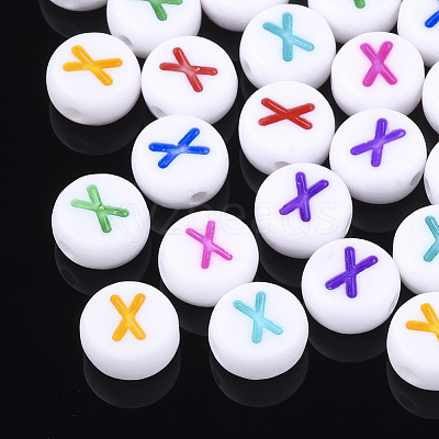 Initial Acrylic Beads OACR-E001-20X-1