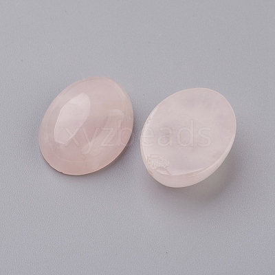 Natural Rose Quartz Flat Back Cabochons G-G741-30x40mm-21-1